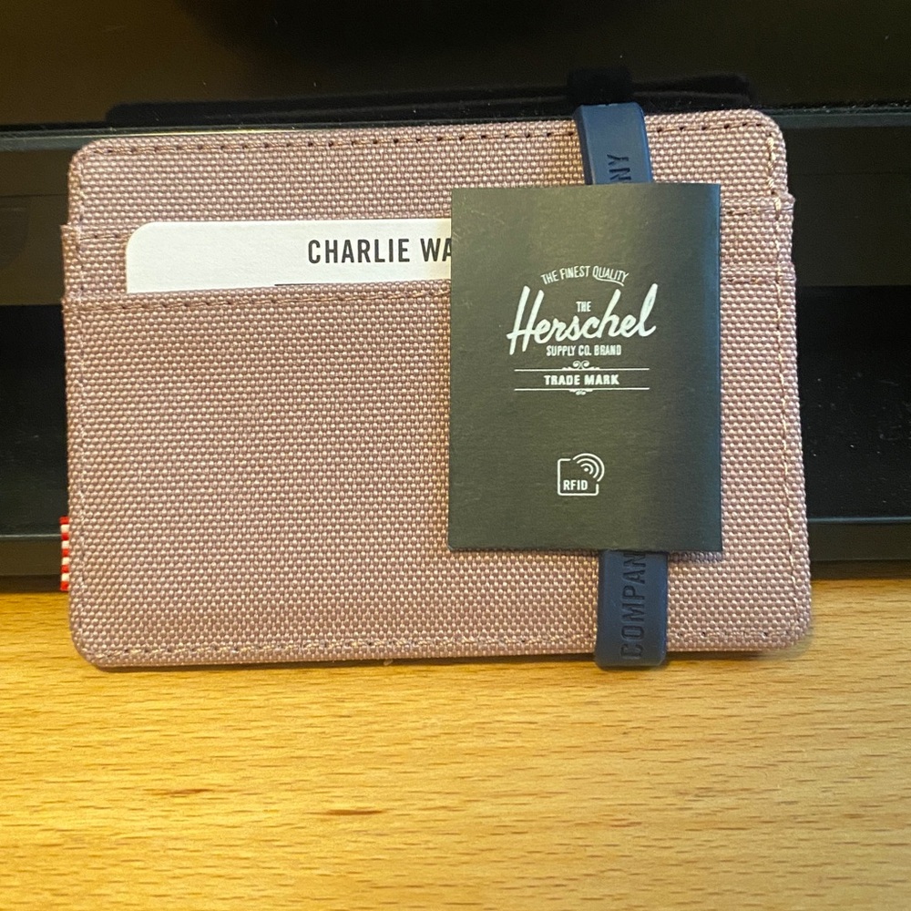 Herschel Supply Co Charlie Wallet Ash Rose RFID Blocking Blush Card Holder